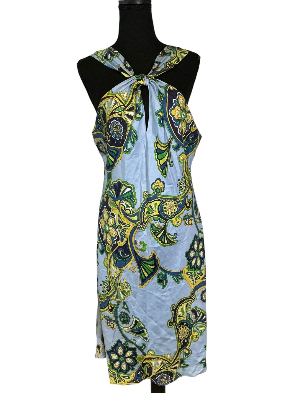 Banana Republic 100% Silk Paisley Halter Keyhole Shift Dress